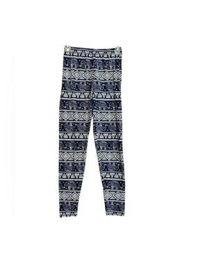 Agnes and Dora Navy White Patterned Leggings with Elephants